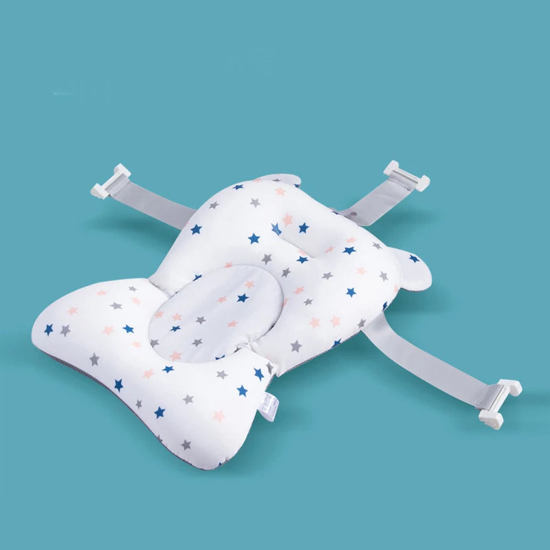 Baby Bath Seat Support Mat Infant Anti-Slip Soft Comfort Body Cushion Foldable Baby Bath Tub Pad Chair Newborn Bathtub Pillow