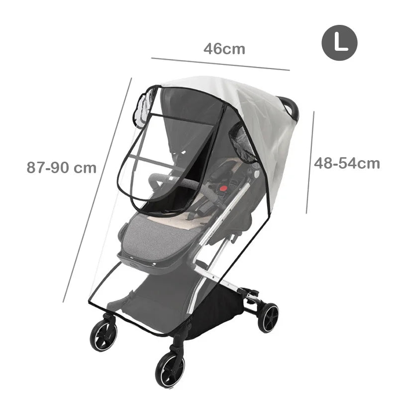 EVA Baby Stroller Accessories Waterproof Rain Cover Transparent Wind Dust Shield Zipper Open For Pushchairs Raincoat