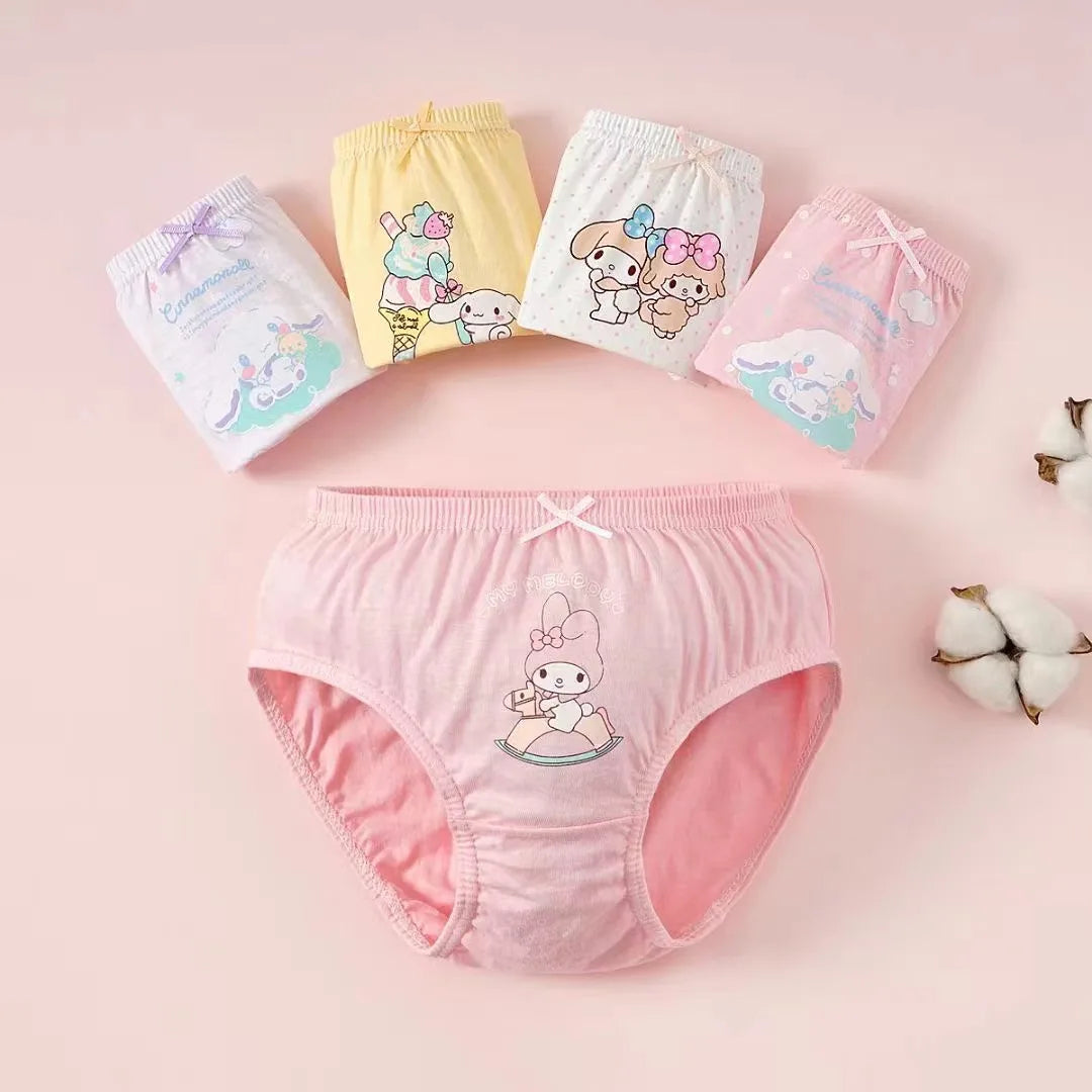 5Pcs/Lot Child Girls Underwear Melody Cartoon Cute Panties For Girl Cotton Toddlers Kids Triangle Panty Breathable Girls Briefs