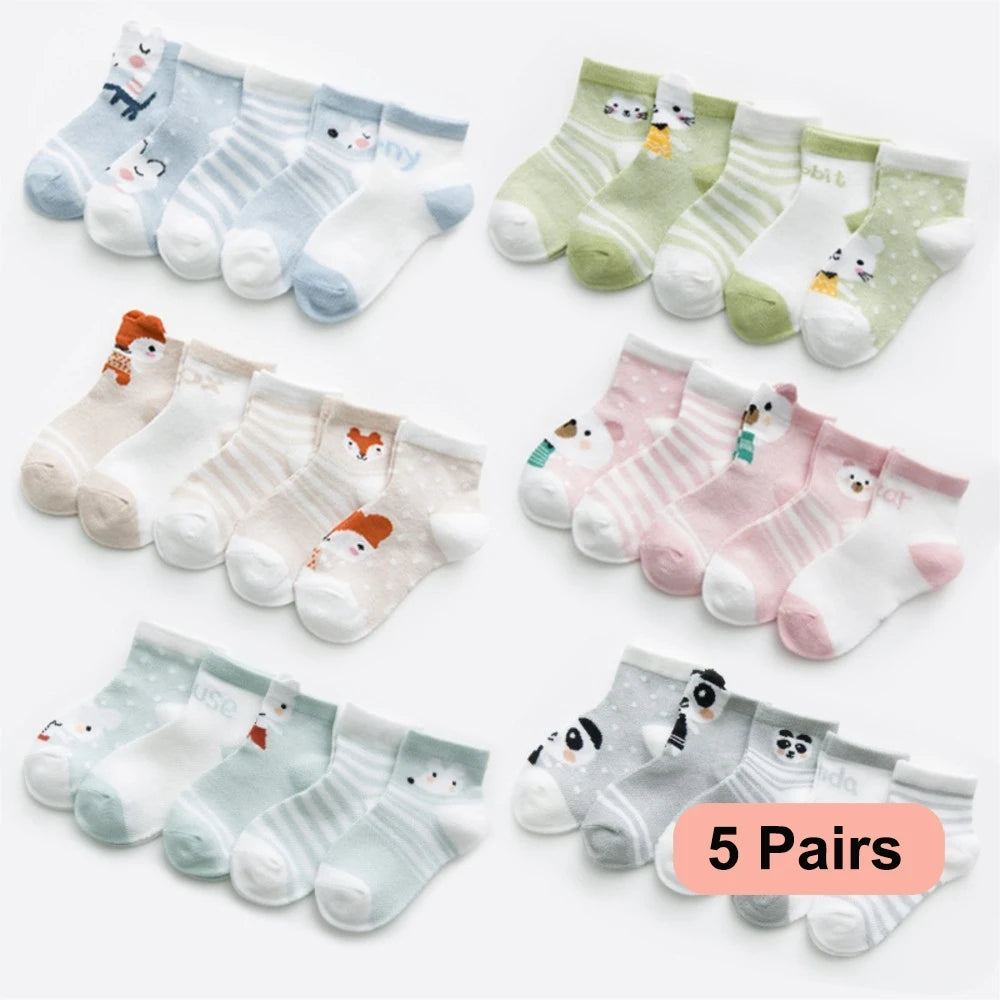 5Pairs/lot 0-2Y Infant Baby Socks Baby