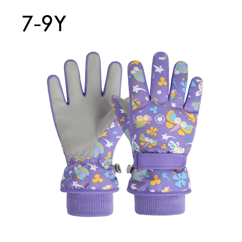 Winter Children Ski Gloves Thicken Waterproof Kids Gloves Snowboard Riding Snow Child Winter Gloves for Boys Girls 4-13Y