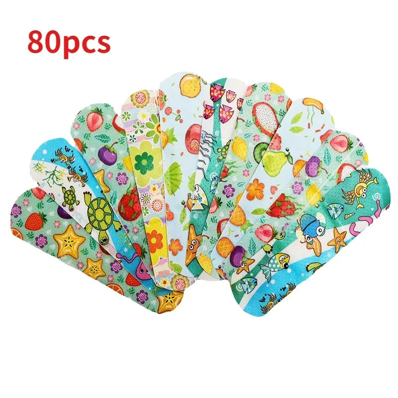 100pcs Cartoon Animal Pattern Waterproof Hemostasis Kids Band Aid Stickers Adhesive Bandage Wound Strips Plasters for Children