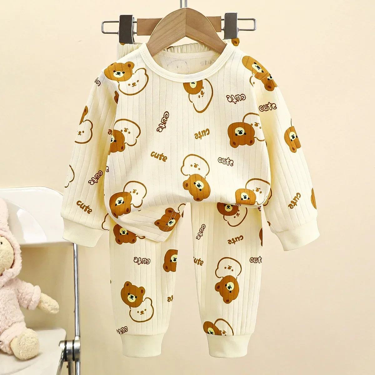 Kids Boys Girls Pure Cotton Warm Pajamas