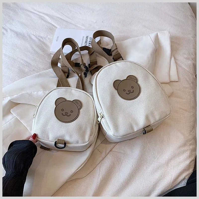 Canvas Baby Backpacks Kindergarten School Bag Bear Bunny Korean Anti-lost Kids Bags for Girls Boys Children Backpacks for Travel