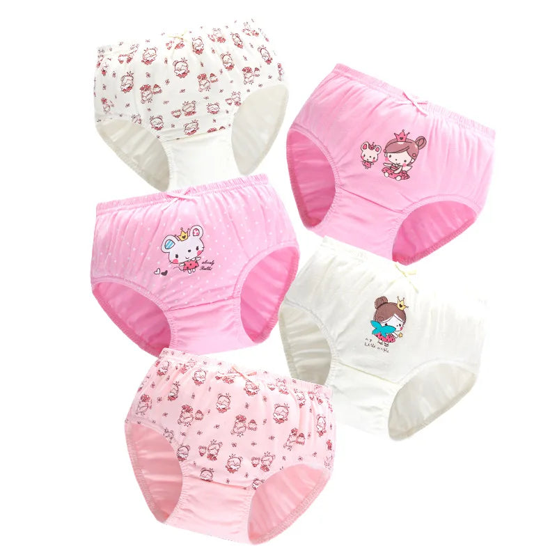 5Pcs/Lot Child Girls Underwear Melody Cartoon Cute Panties For Girl Cotton Toddlers Kids Triangle Panty Breathable Girls Briefs