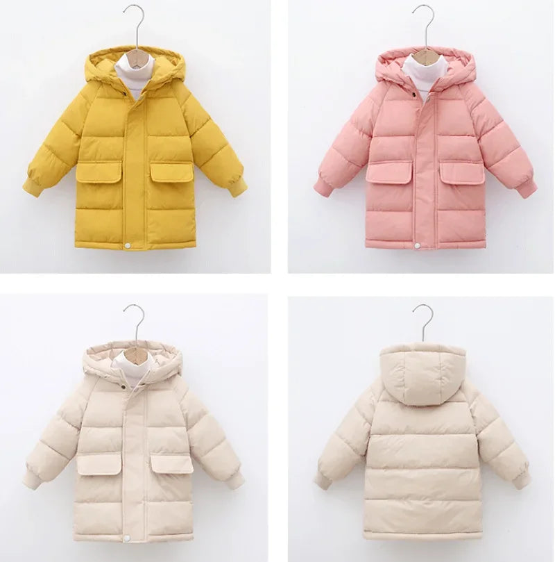 Boys Jackets Outerwear Autumn Winter Clothes Kids Girls Cotton-Padded Parka Jackets Children Thick Warm Cotton Coats 3-10Y