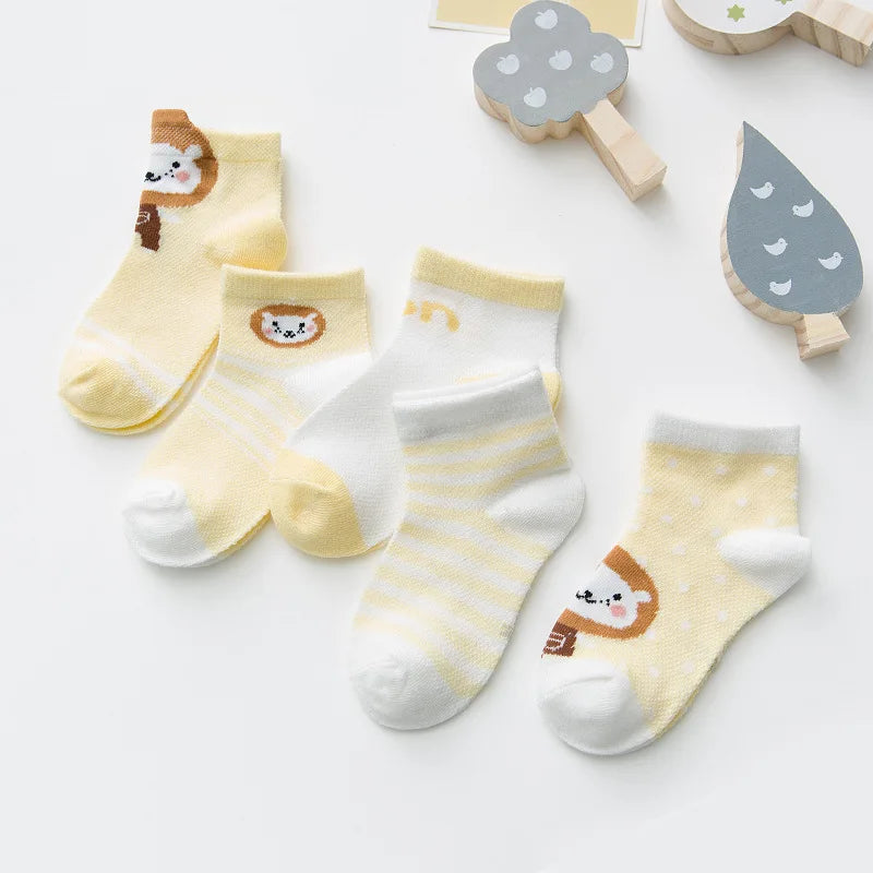 5Pairs/lot 0-2Y Infant Baby Socks Baby