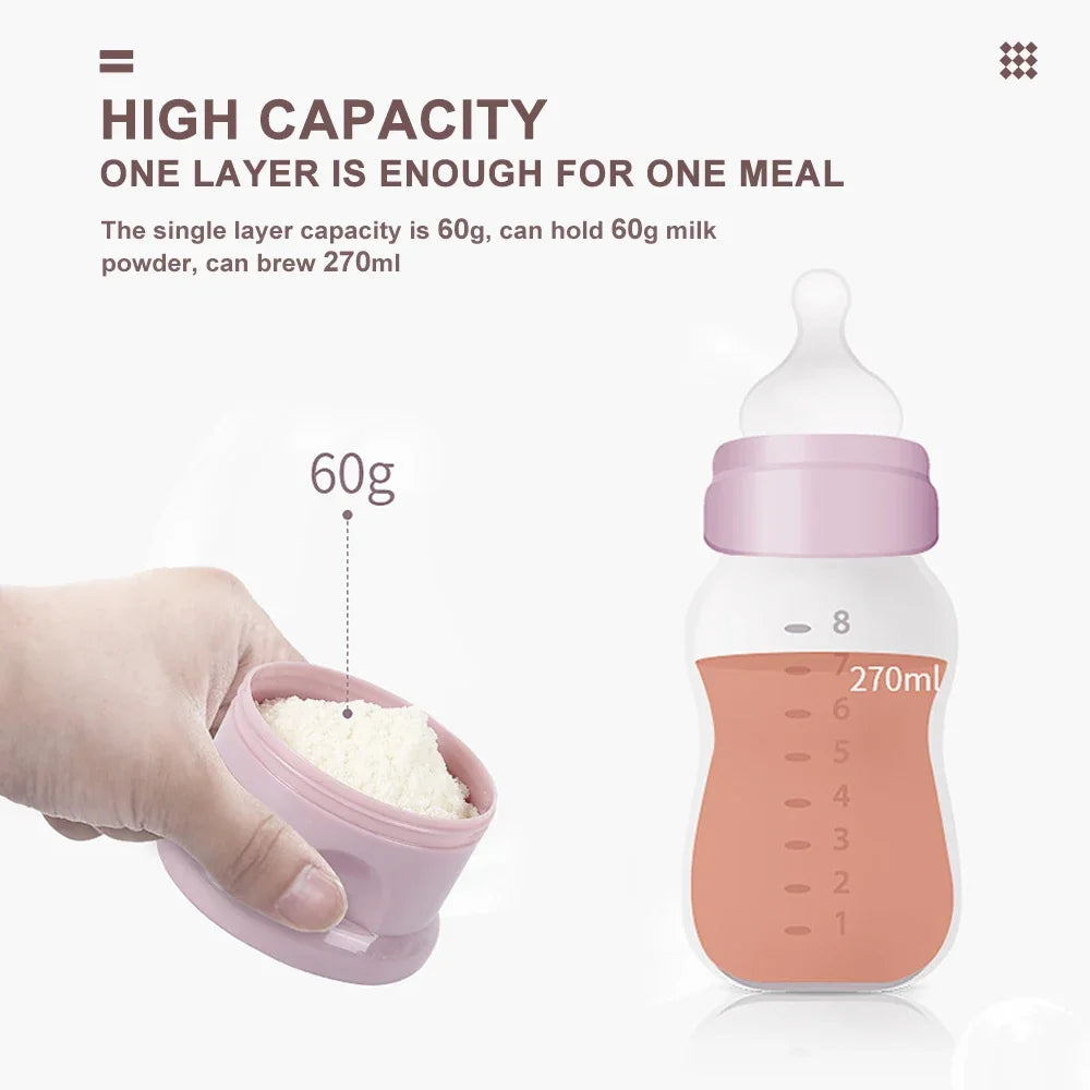 4Layer Bear Style Portable Milk Powder Box Multiple Openings Cereal Cartoon Infant Baby Food Storag Box Toddle Snack Container