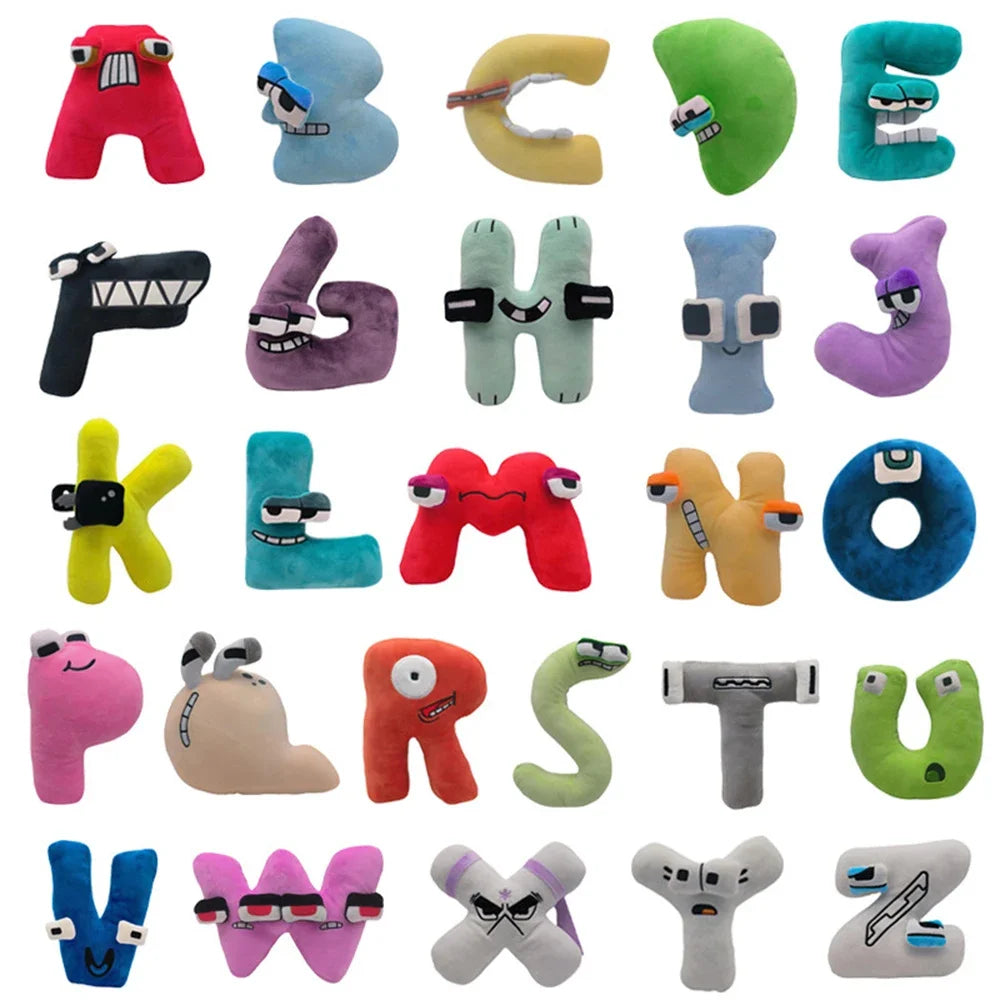 26pcs Alphabet Lore Plush English Letter Stuffed Animal Plushie Doll Toys Gift For Kids Children Educational Christmas Gifts