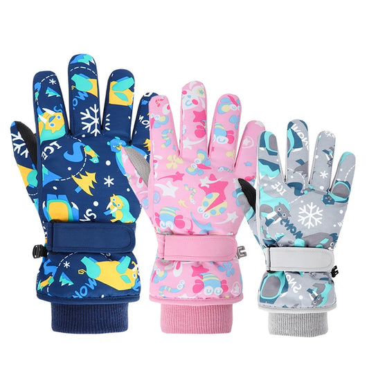 Winter Children Ski Gloves Thicken Waterproof Kids Gloves Snowboard Riding Snow Child Winter Gloves for Boys Girls 4-13Y