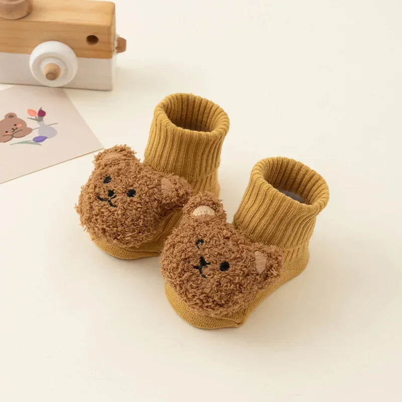 Cute Cartoon Bear Baby Socks for Boy Girl Winter