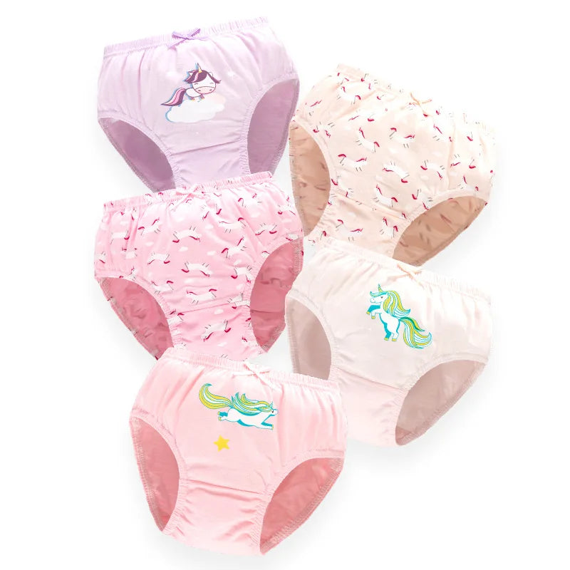 5Pcs/Lot Child Girls Underwear Melody Cartoon Cute Panties For Girl Cotton Toddlers Kids Triangle Panty Breathable Girls Briefs