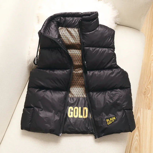 2024  Autumn Winter Girls Boys 4-12 Years Casual Black Thick Warm Vest Kids Cool Waistcoat