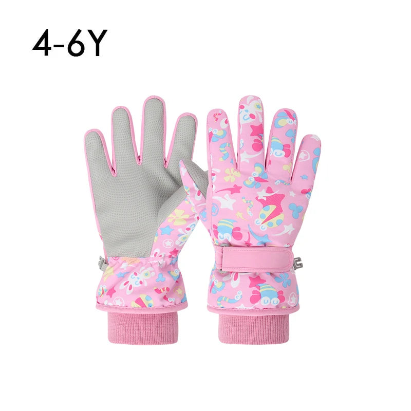 Winter Children Ski Gloves Thicken Waterproof Kids Gloves Snowboard Riding Snow Child Winter Gloves for Boys Girls 4-13Y