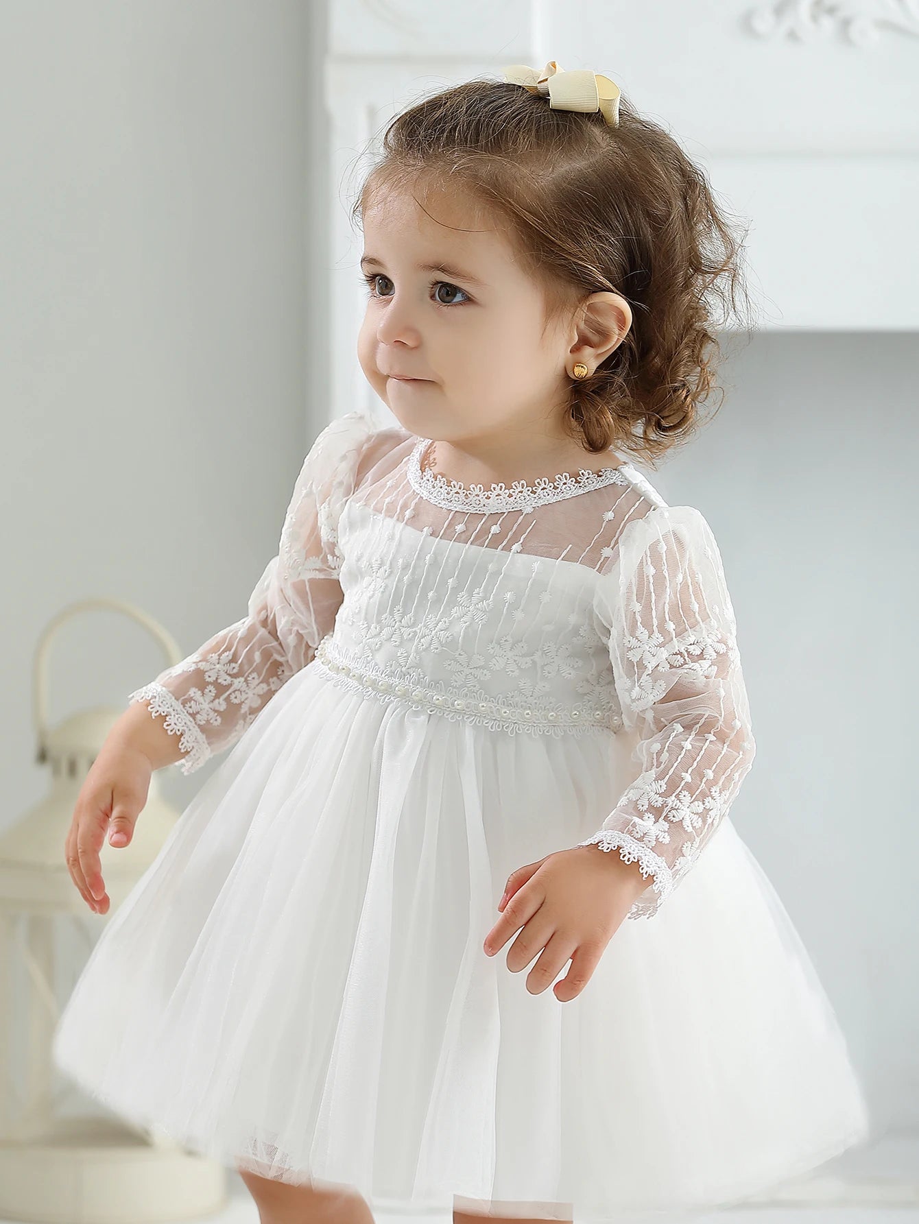 Dress Girls Party Birthday Wedding Princess White