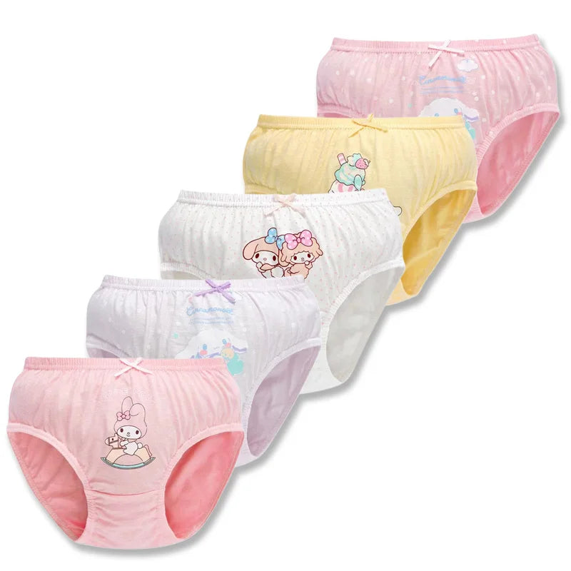 5Pcs/Lot Child Girls Underwear Melody Cartoon Cute Panties For Girl Cotton Toddlers Kids Triangle Panty Breathable Girls Briefs