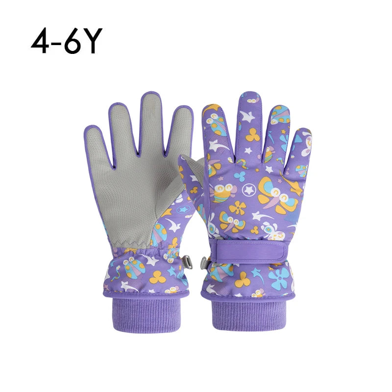 Winter Children Ski Gloves Thicken Waterproof Kids Gloves Snowboard Riding Snow Child Winter Gloves for Boys Girls 4-13Y