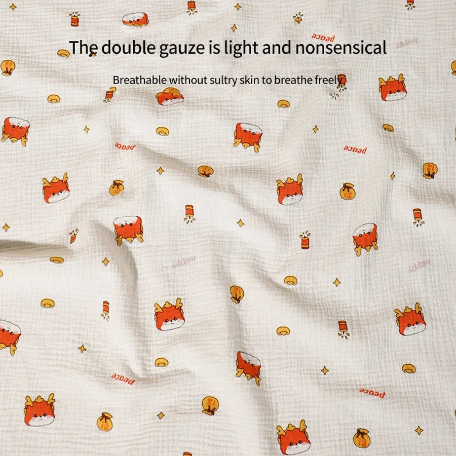 2Pc Cotton Muslin Blankets Baby Receiving Blanket for Newborn