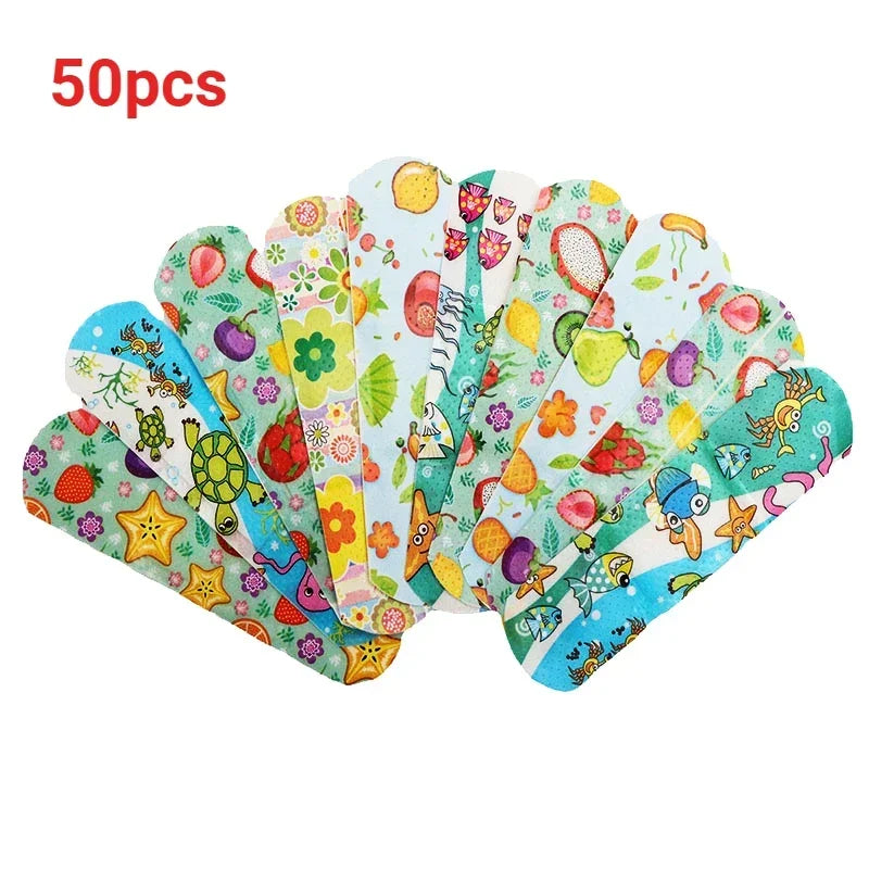 100pcs Cartoon Animal Pattern Waterproof Hemostasis Kids Band Aid Stickers Adhesive Bandage Wound Strips Plasters for Children