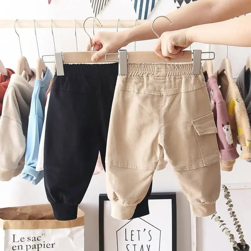 New Cargo Pants for 2-6 Years Old Solid Boys Casual Sport Pants Enfant Garcon Kids Children Trousers 2-8Years Clothes