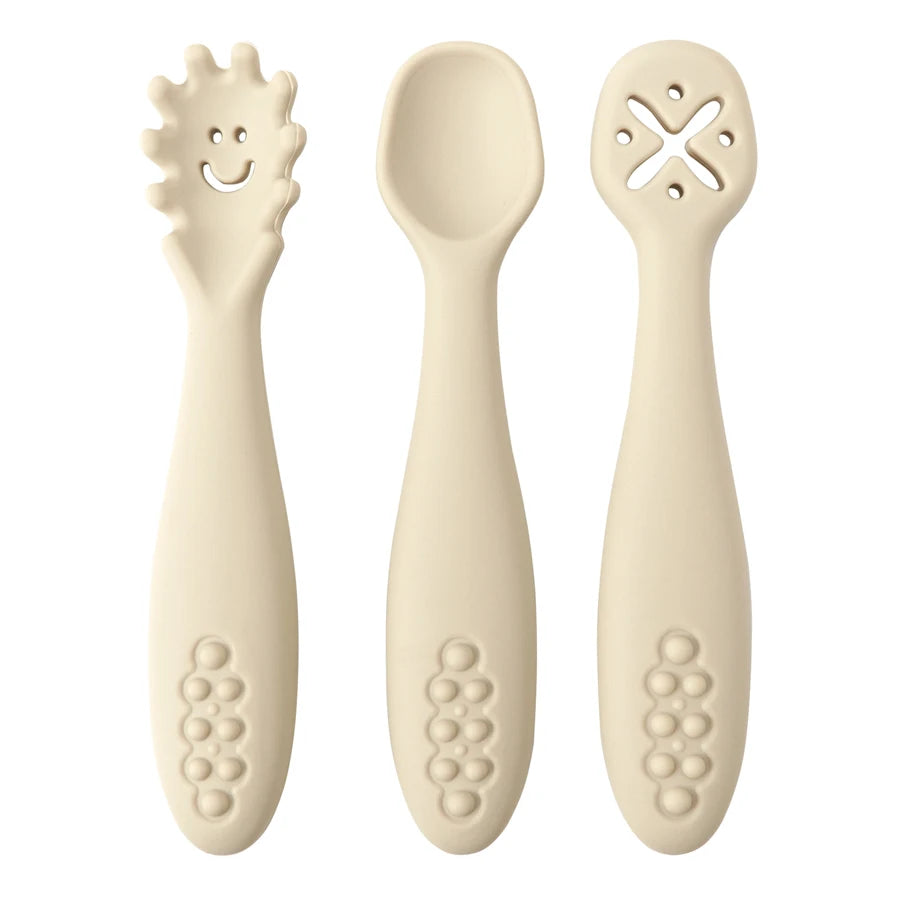 3PCS Cute Baby Learning Spoons Utensils Set