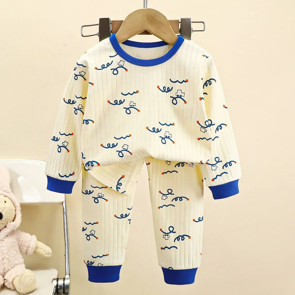 Kids Boys Girls Pure Cotton Warm Pajamas