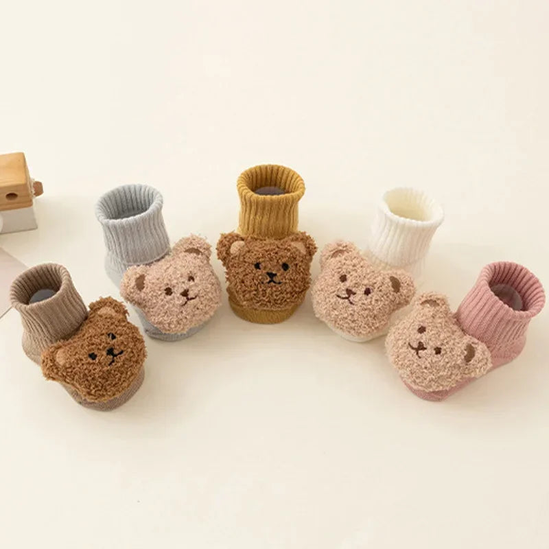 Cute Cartoon Bear Baby Socks for Boy Girl Winter