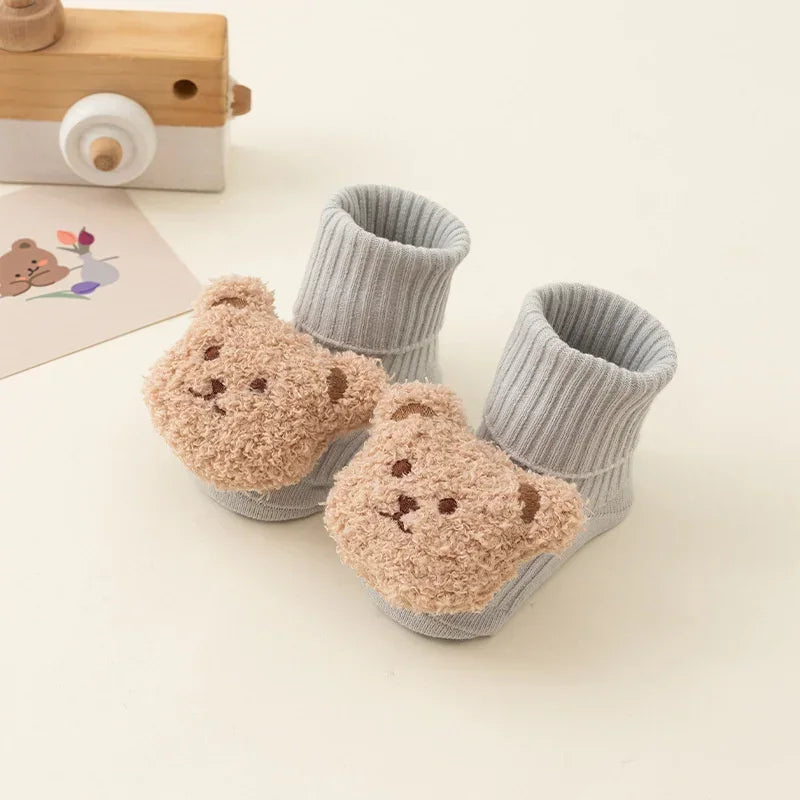 Cute Cartoon Bear Baby Socks for Boy Girl Winter