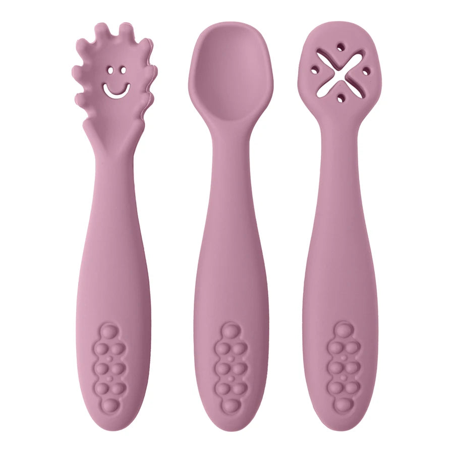 3PCS Cute Baby Learning Spoons Utensils Set