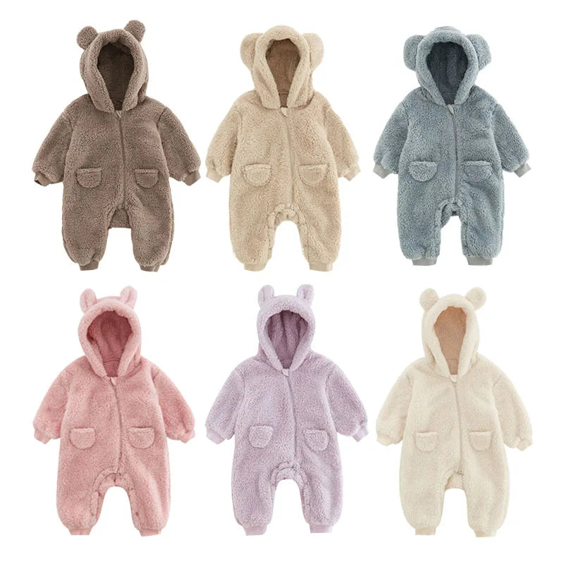 0-2Y Newborn Baby Rompers Spring Autumn Warm Outwear Jumpsuits