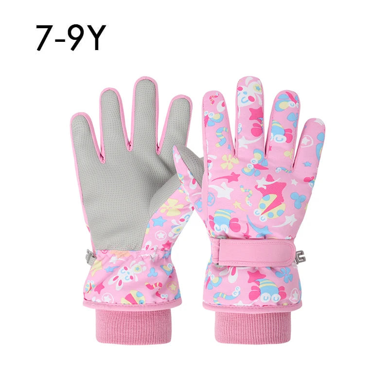 Winter Children Ski Gloves Thicken Waterproof Kids Gloves Snowboard Riding Snow Child Winter Gloves for Boys Girls 4-13Y