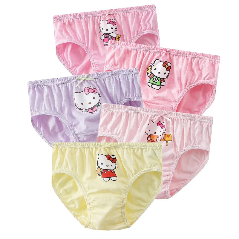 5Pcs/Lot Child Girls Underwear Melody Cartoon Cute Panties For Girl Cotton Toddlers Kids Triangle Panty Breathable Girls Briefs