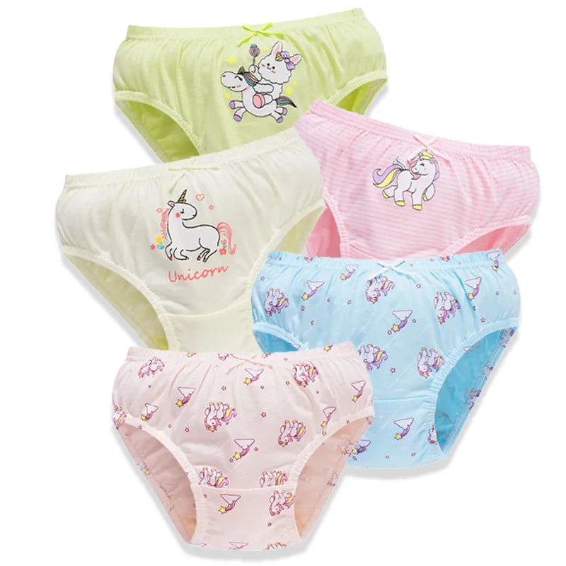 5Pcs/Lot Child Girls Underwear Melody Cartoon Cute Panties For Girl Cotton Toddlers Kids Triangle Panty Breathable Girls Briefs