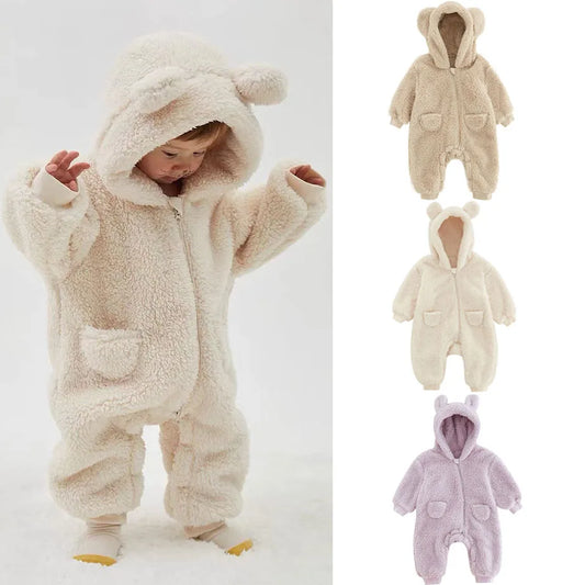 0-2Y Newborn Baby Rompers Spring Autumn Warm Outwear Jumpsuits