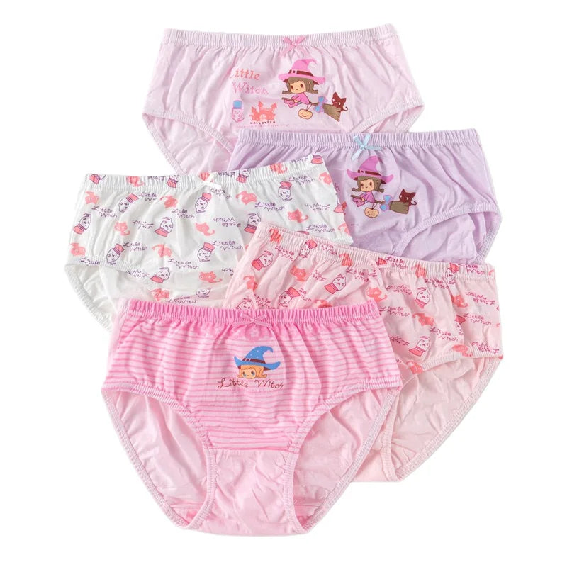 5Pcs/Lot Child Girls Underwear Melody Cartoon Cute Panties For Girl Cotton Toddlers Kids Triangle Panty Breathable Girls Briefs