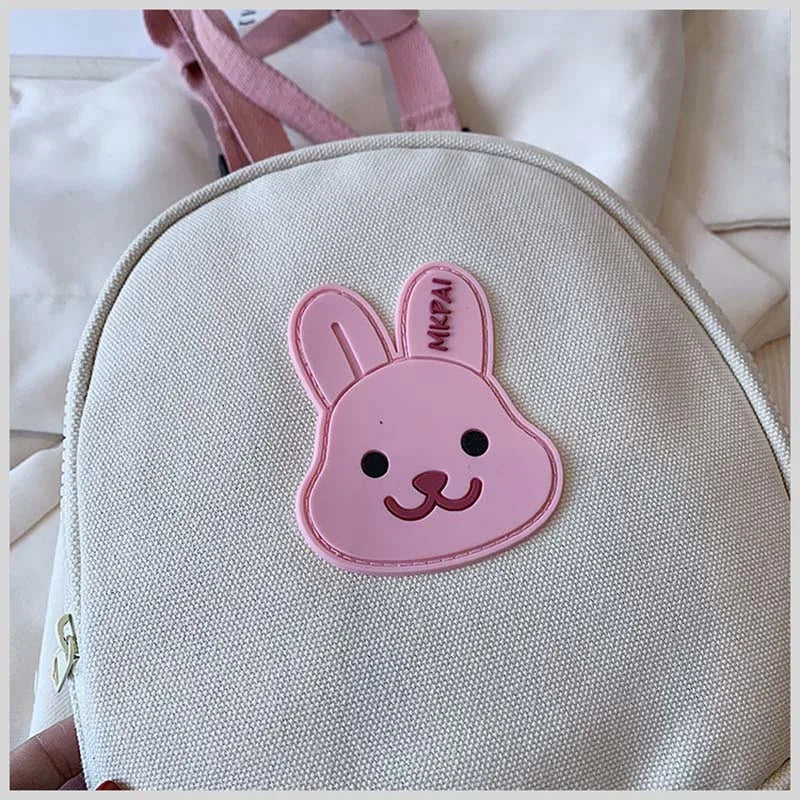 Canvas Baby Backpacks Kindergarten School Bag Bear Bunny Korean Anti-lost Kids Bags for Girls Boys Children Backpacks for Travel