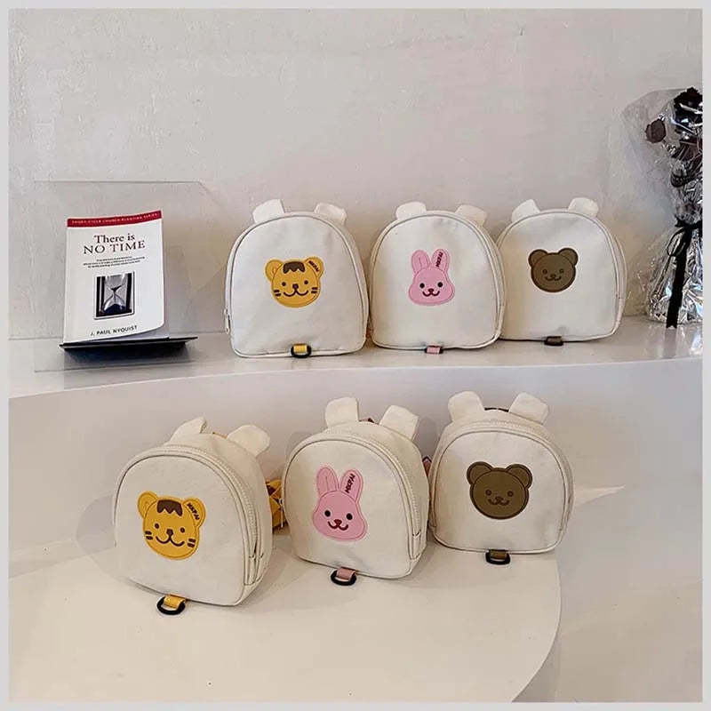 Canvas Baby Backpacks Kindergarten School Bag Bear Bunny Korean Anti-lost Kids Bags for Girls Boys Children Backpacks for Travel