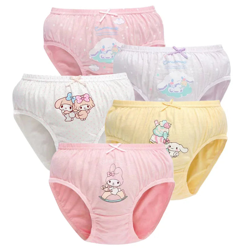 5Pcs/Lot Child Girls Underwear Melody Cartoon Cute Panties For Girl Cotton Toddlers Kids Triangle Panty Breathable Girls Briefs