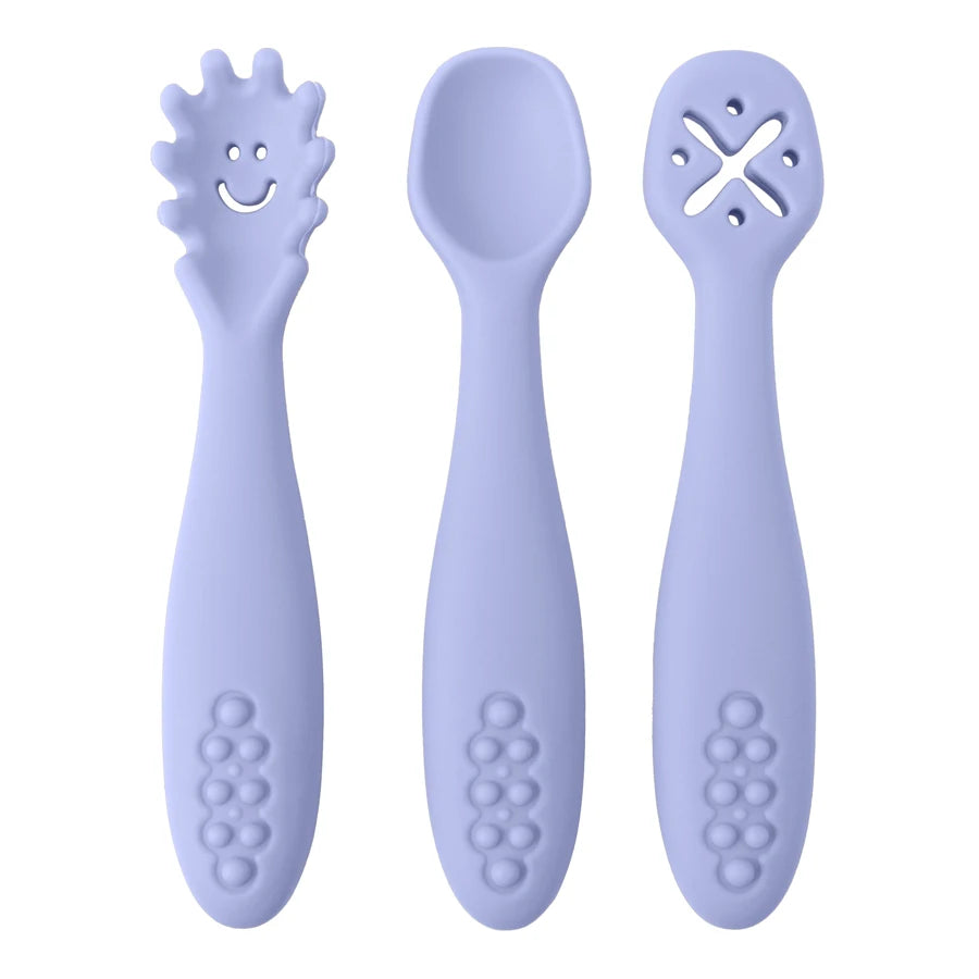 3PCS Cute Baby Learning Spoons Utensils Set