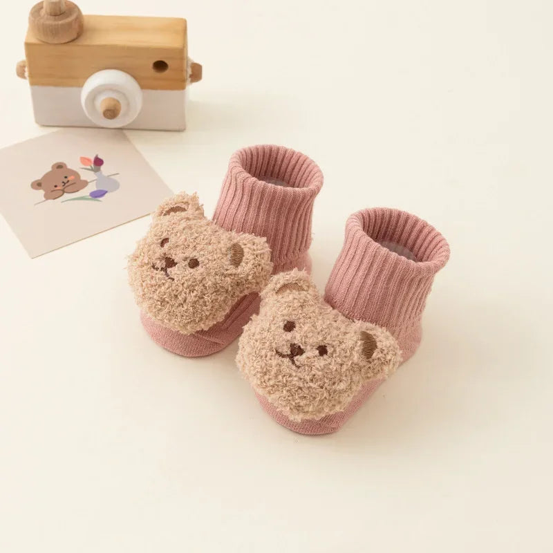 Cute Cartoon Bear Baby Socks for Boy Girl Winter