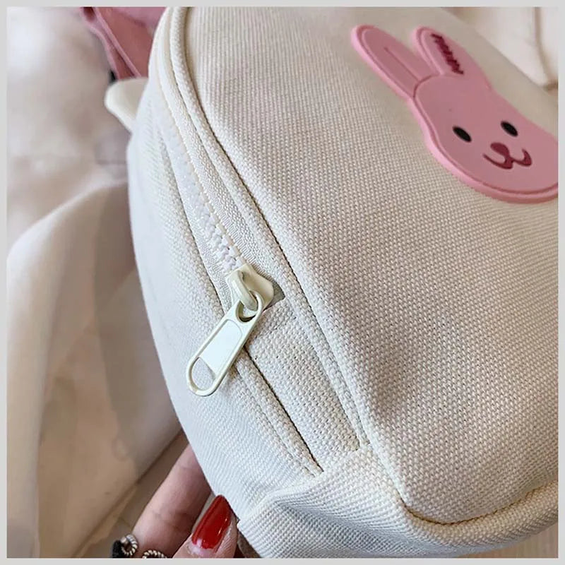 Canvas Baby Backpacks Kindergarten School Bag Bear Bunny Korean Anti-lost Kids Bags for Girls Boys Children Backpacks for Travel