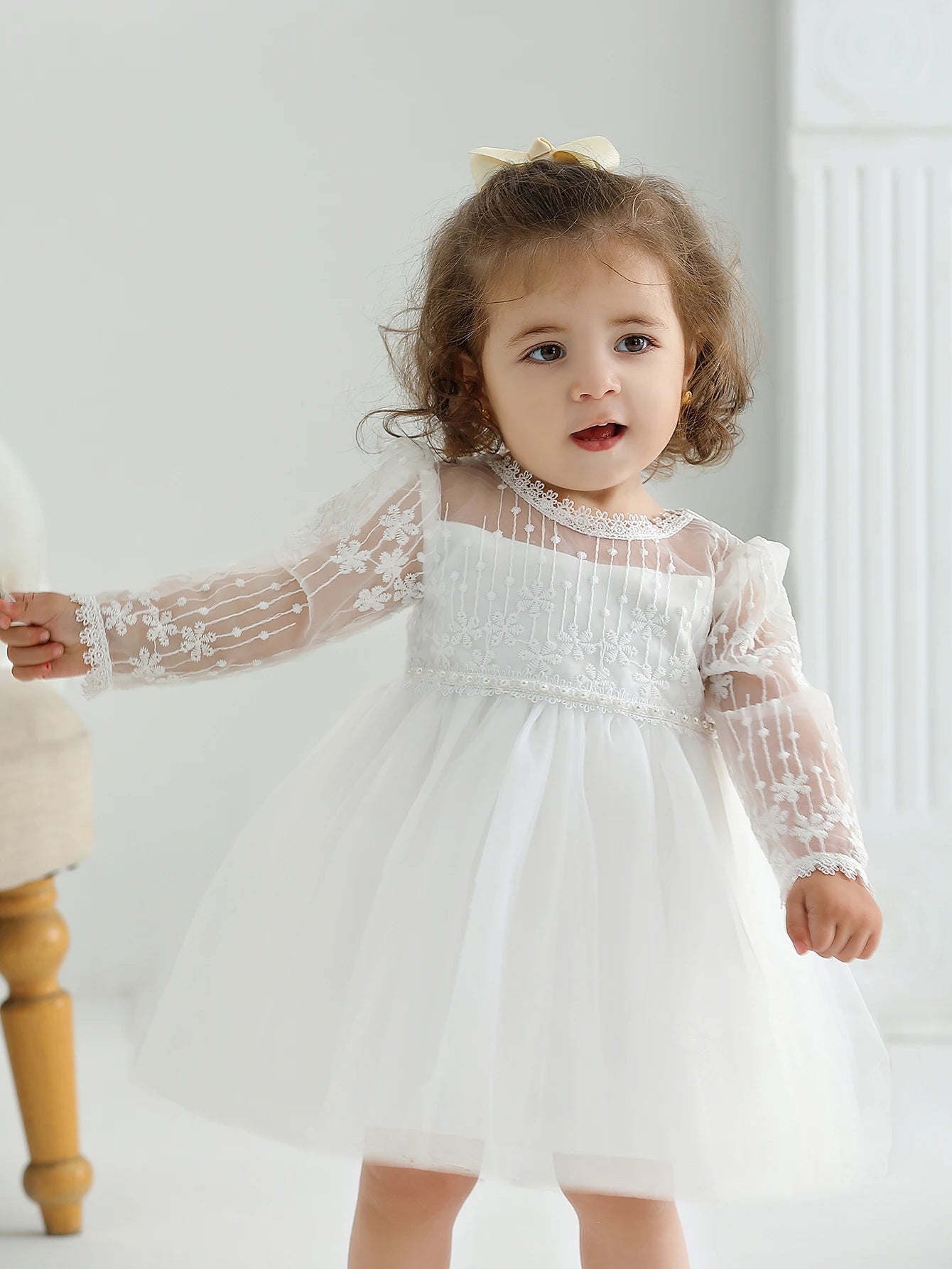 Dress Girls Party Birthday Wedding Princess White