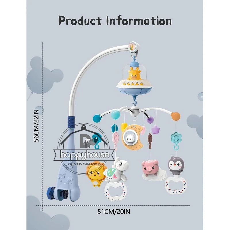 لعبة موسيقية متحركة لسرير الأطفال مزودة بأضواء وموسيقى إسقاطية للأطفال الرضع وألعاب سرير الأطفال حديثي الولادة وألعاب سرير الأطفال