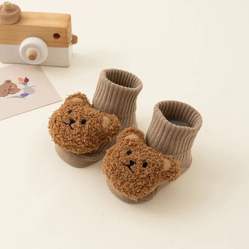 Cute Cartoon Bear Baby Socks for Boy Girl Winter